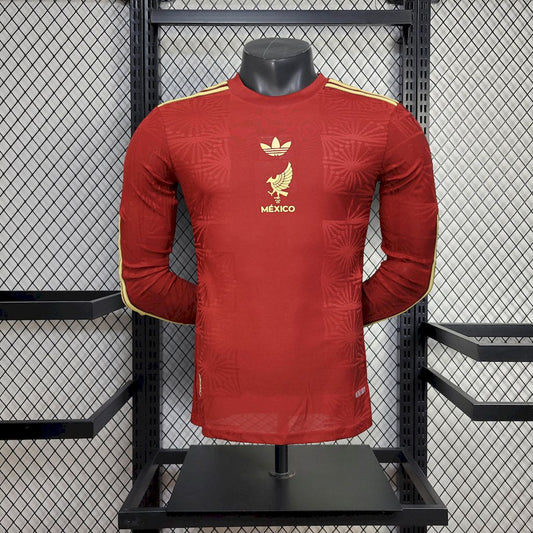 Men's Mexico 2025/26 Player Red Long Sleeves Jersey