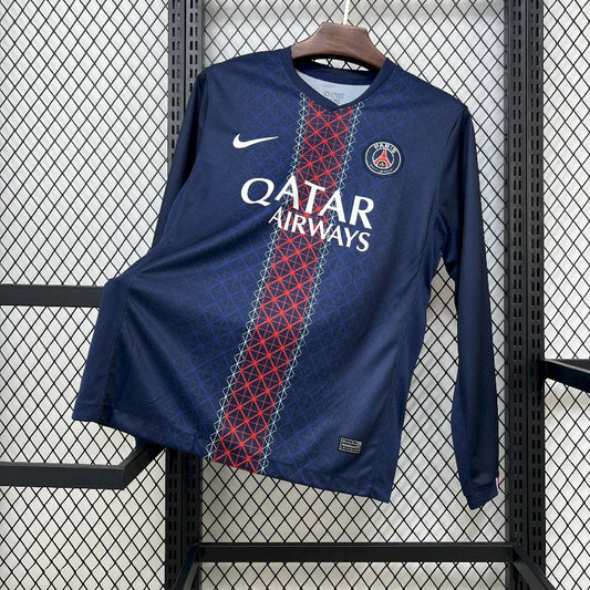 Men's Paris Saint-Germain 2025/26 Home Long Sleeve Jersey