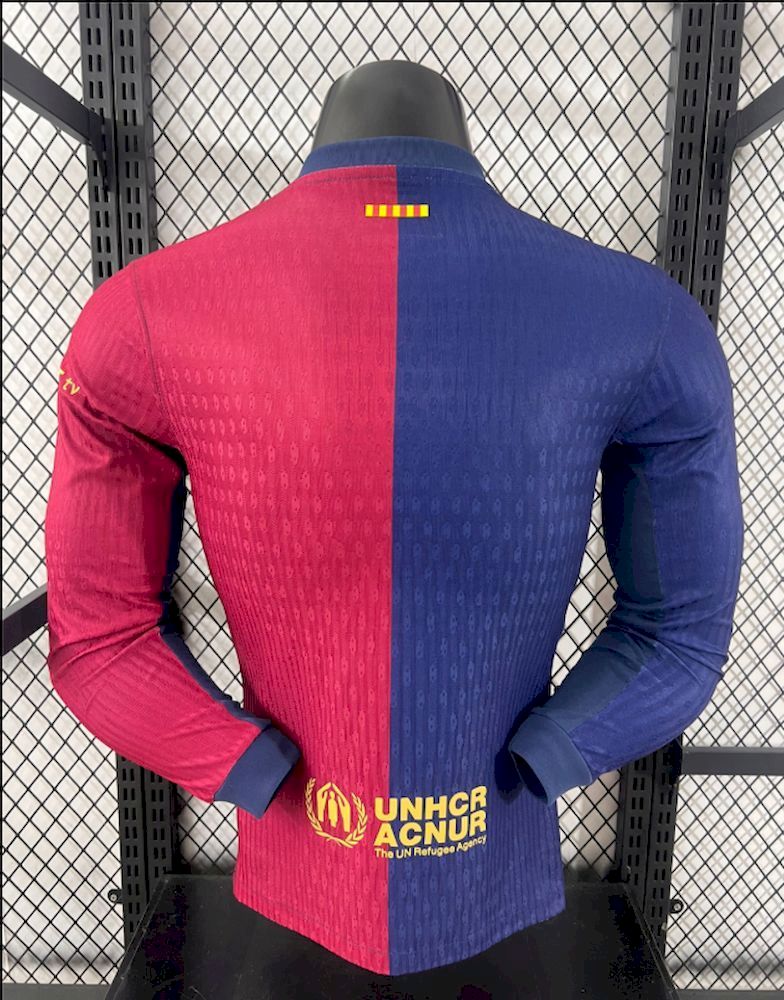 Men’s Barcelona 2024/25 Player Travis Scott Edition Home Long Sleeves Jersey