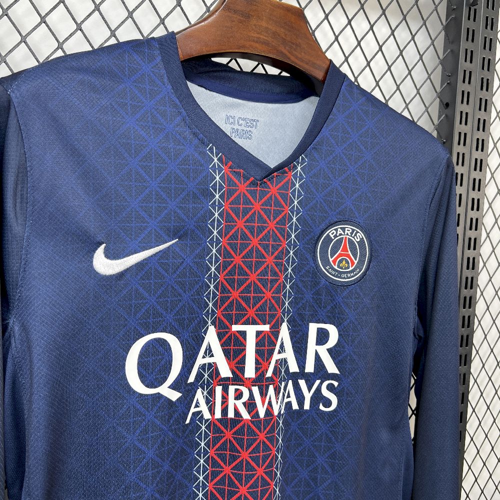 Men's Paris Saint-Germain 2025/26 Home Long Sleeve Jersey