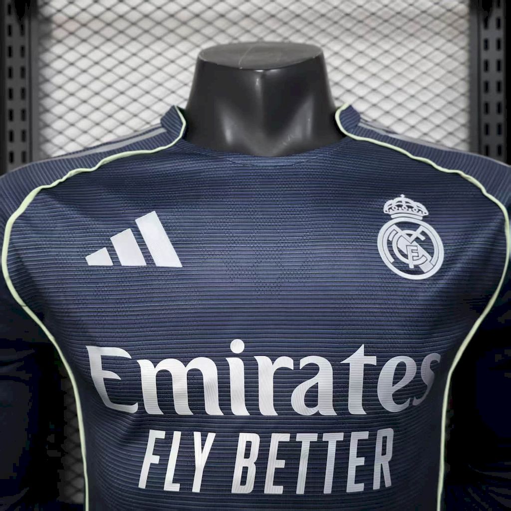 Men’s Real Madrid 2025/26 Player Away Long Sleeves Jersey