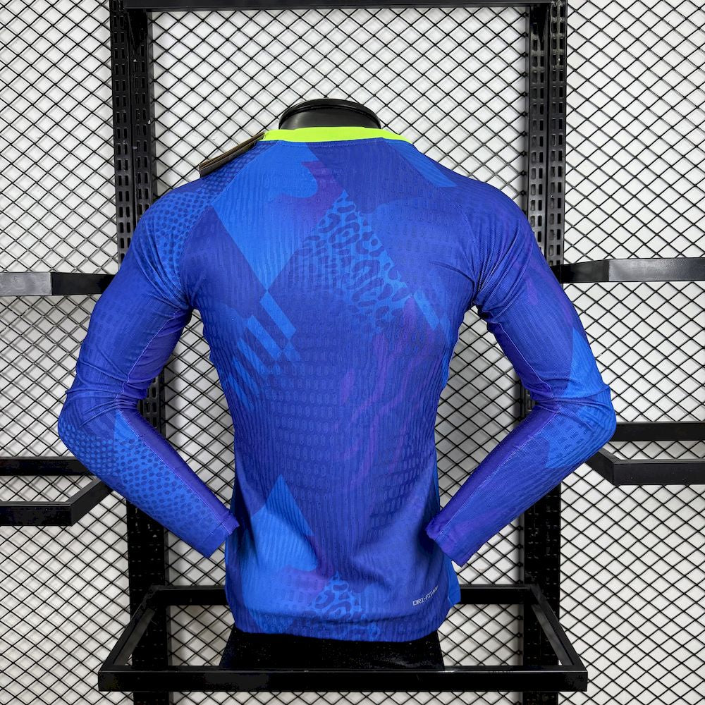 Mens Brazil 2025/26 Player Away Long Sleeve Jersey