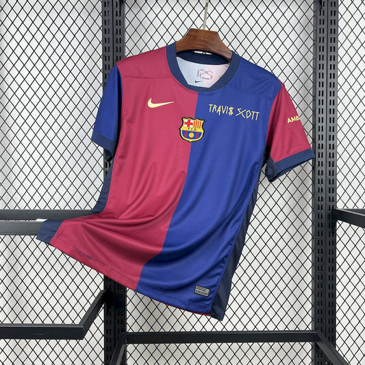 Men’s Barcelona 2024/25 Fan Home Travis Scott Special Jersey