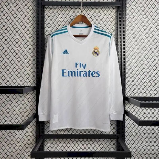 Real Madrid 2017/18 Retro Home Long Sleeve Jersey
