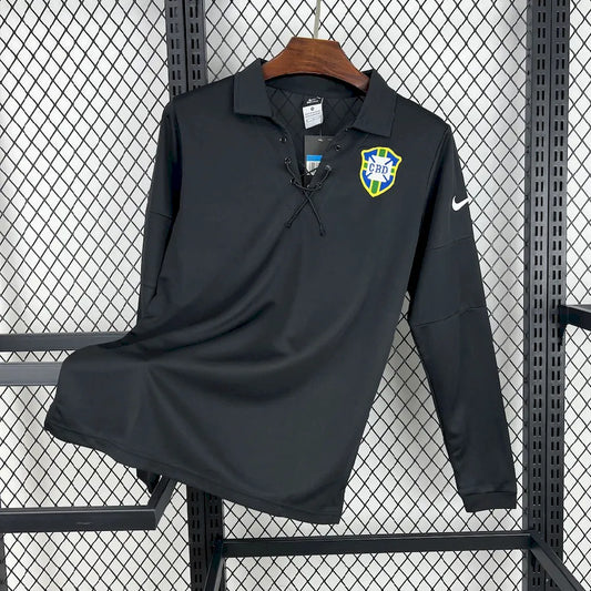 Brazil Retro Black Long Sleeve Jersey
