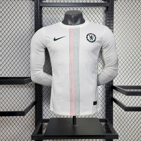Men's Chelsea 2025/26 Player Away Long Sleeve Jersey