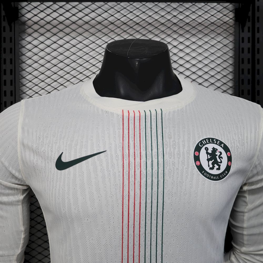 Men's Chelsea 2025/26 Player Away Long Sleeve Jersey
