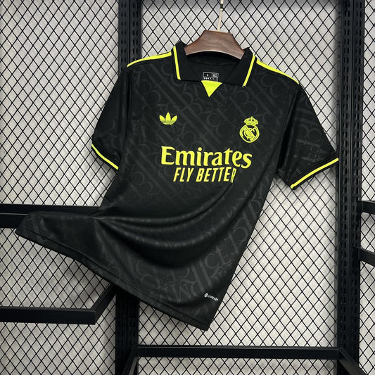 Men's Real Madrid 2024/25 X Fan BLACK AND NEON UNIQUE Jersey