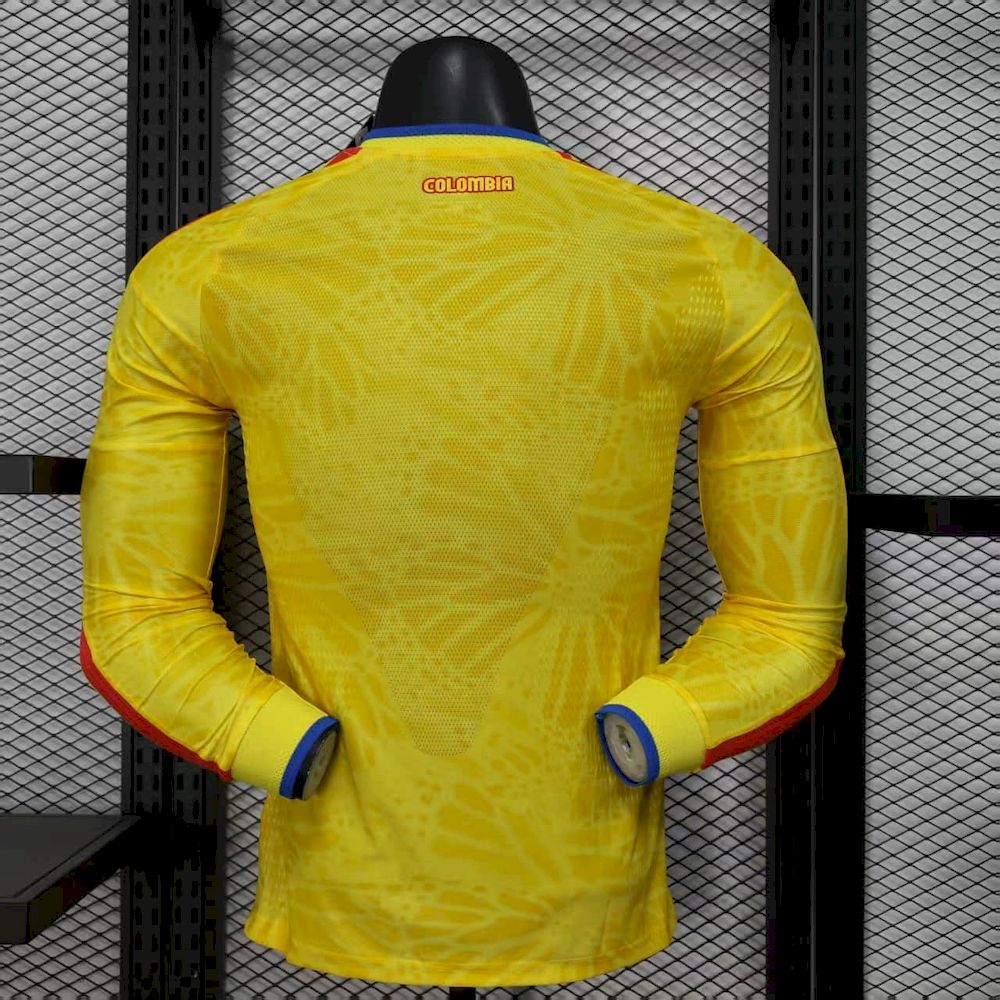 Men's Colombia 2026 World Cup Home Long Sleeve Jersey Player Version