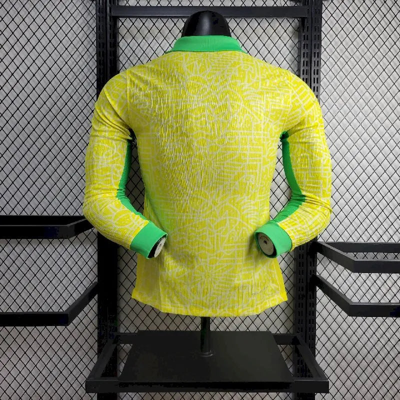 Men's Brazil 2024/25 Player Home Long Sleeve Jersey