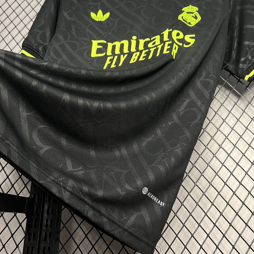 Men's Real Madrid 2024/25 X Fan BLACK AND NEON UNIQUE Jersey