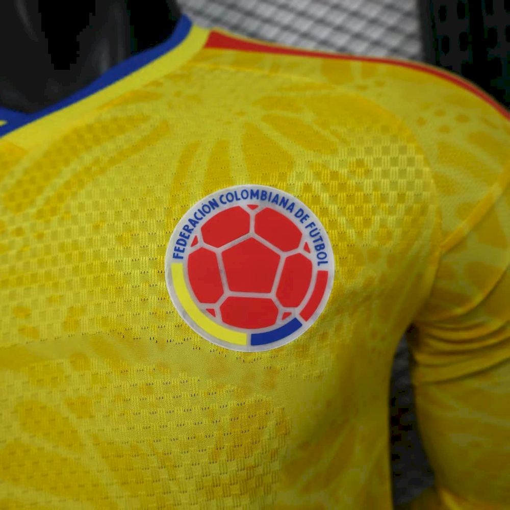 Men's Colombia 2026 World Cup Home Long Sleeve Jersey Player Version