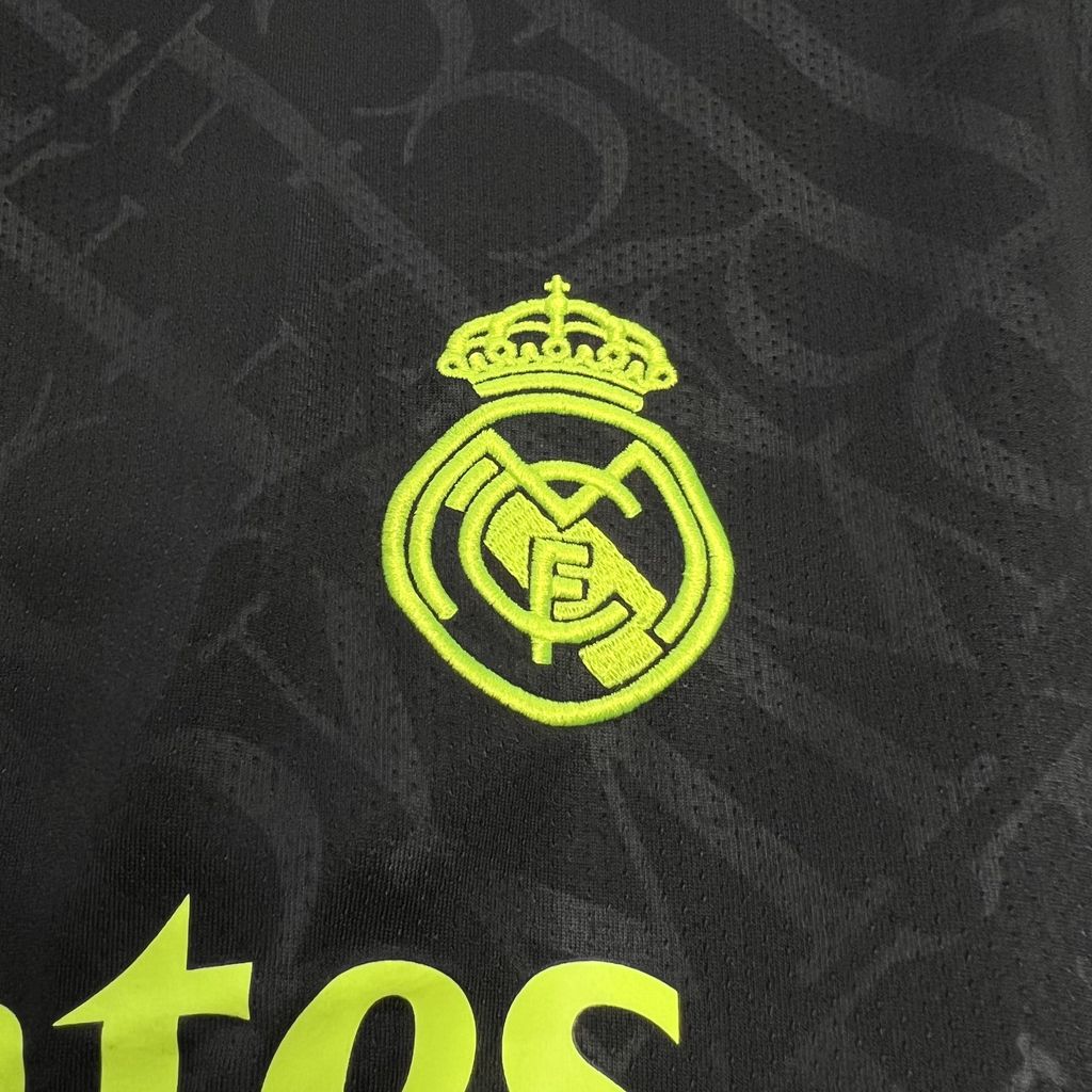 Men's Real Madrid 2024/25 X Fan BLACK AND NEON UNIQUE Jersey