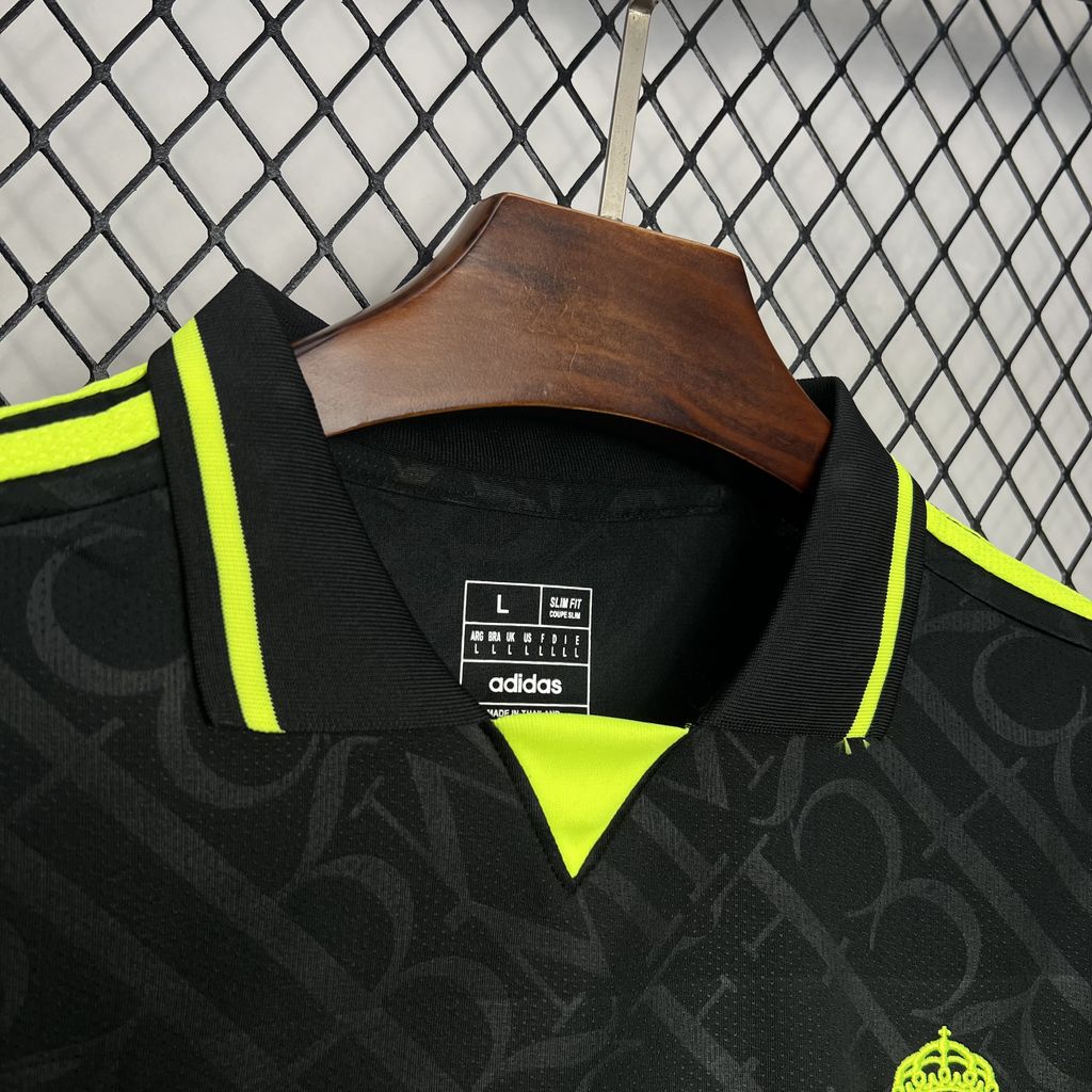 Men's Real Madrid 2024/25 X Fan BLACK AND NEON UNIQUE Jersey