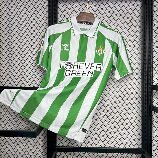 Men’s Real Betis 2024/25 Fan With Sponsors And Patch Home Jersey
