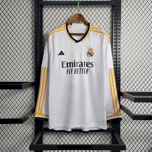 Men's Real Madrid 2023/24 Fan Home Long Sleeves Jersey