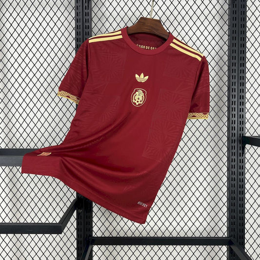 Men's Mexico 2025/26 Gold - Red Jersey