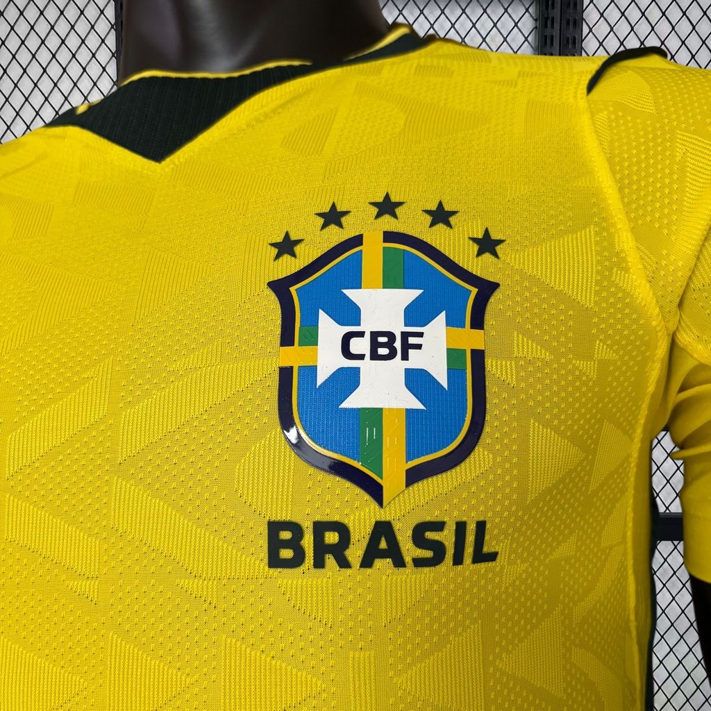 Men's Brazil 2026 World Cup Home Long Sleeve Jersey Player Version