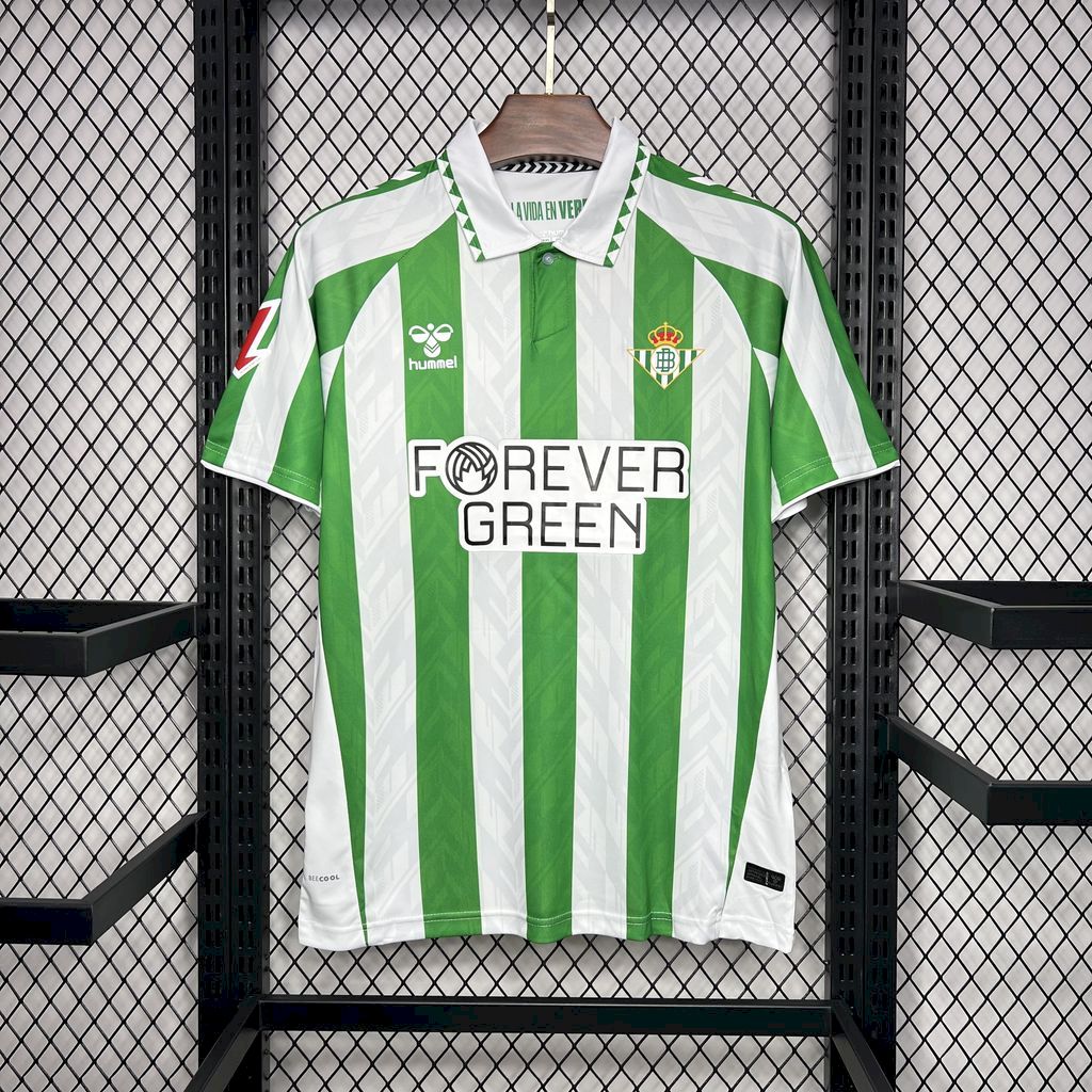 Men’s Real Betis 2024/25 Fan With Sponsors And Patch Home Jersey