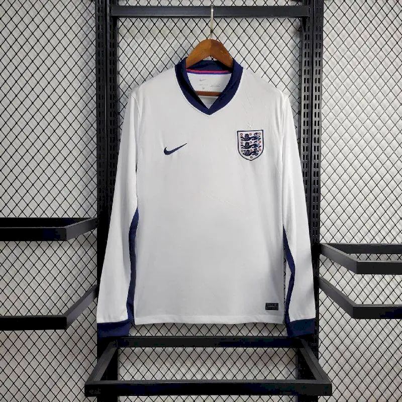 Mens England 2024/25 Home Long Sleeve Jersey - Image 1
