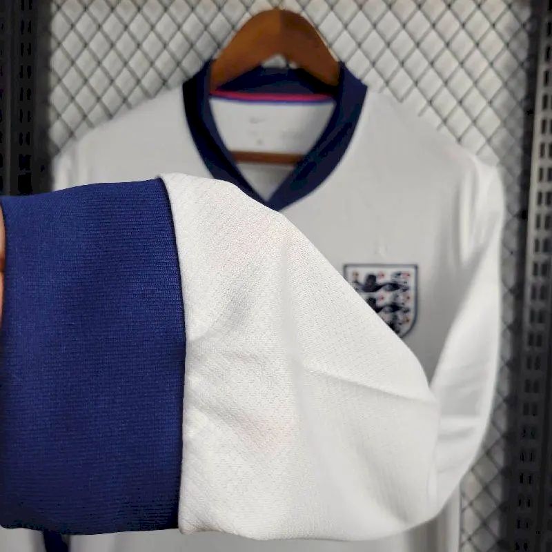 Mens England 2024/25 Home Long Sleeve Jersey - Image 5