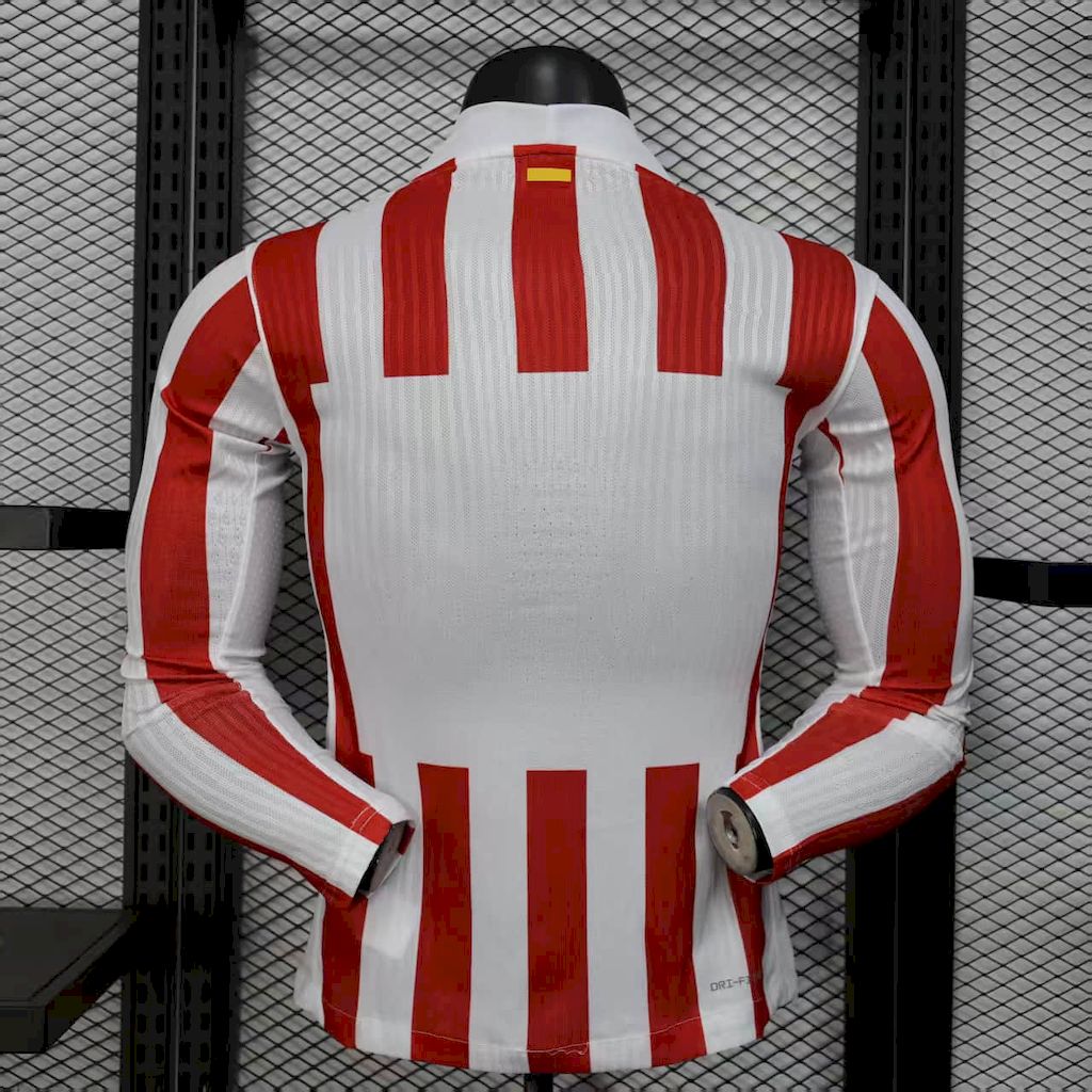 Men’s Atletico Madrid 2025/26 Player Home Long Sleeves Jersey