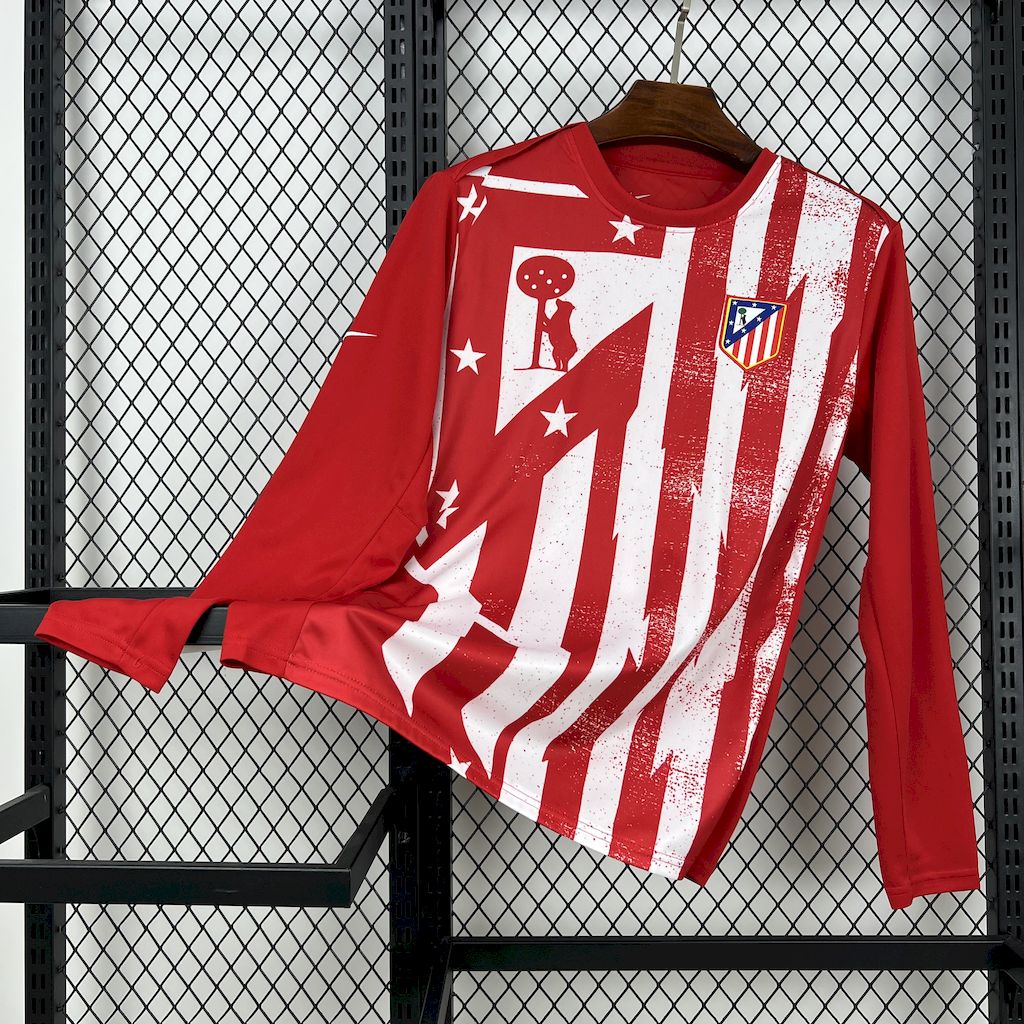 Men’s Atletico Madrid 2025/26 Pre-Match training Long Sleeves Jersey