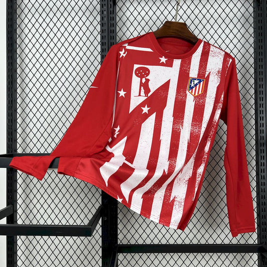 Men’s Atletico Madrid 2025/26 Pre-Match training Long Sleeves Jersey